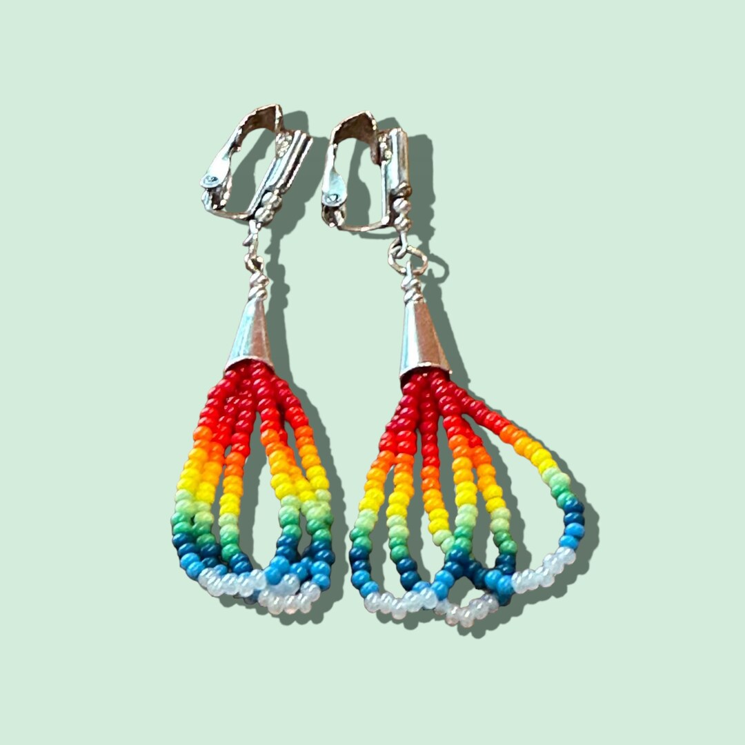 Mini Rainbow Fringe Clip-on Earrings for Kids and Toddlers MakerPlace by Michaels